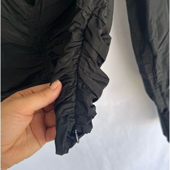 Zara Scrunchy Crop Top Long Sleeves Puffy Black size M - Picture 4 of 9